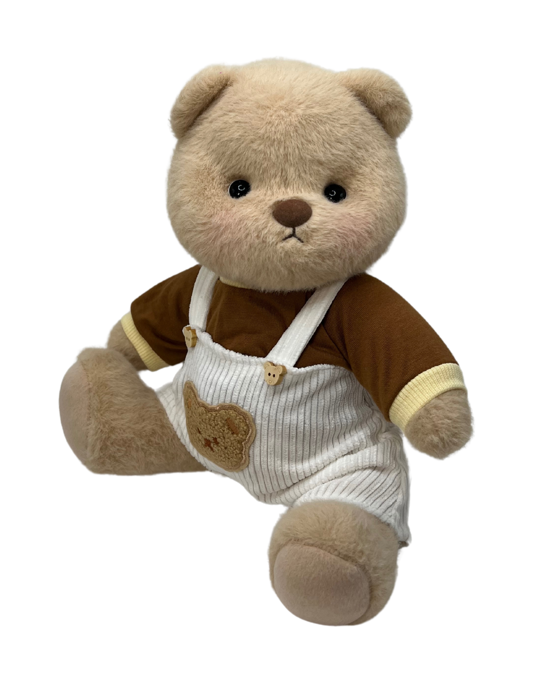 Bear Overalls Set in Brown & White (Outfit Only)