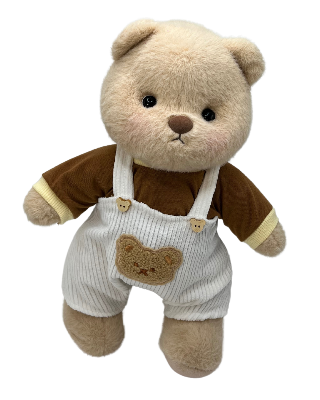 Bear Overalls Set in Brown & White (Outfit Only)