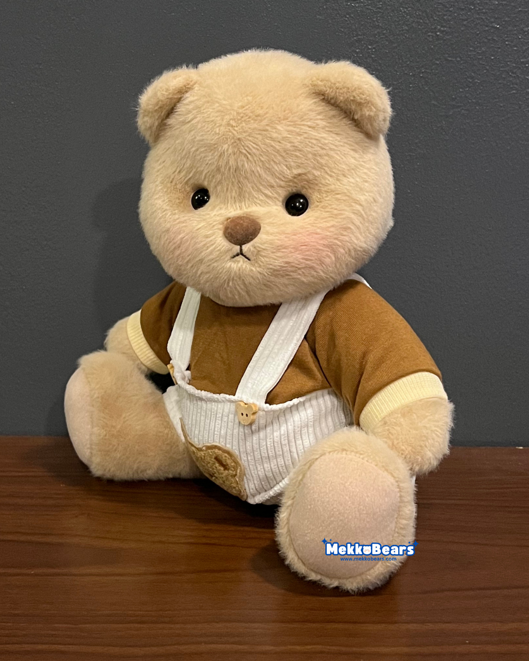 Bear Overalls Set in Brown & White (Outfit Only)