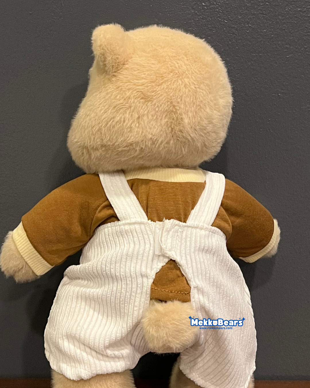 Bear Overalls Set in Brown & White (Outfit Only)