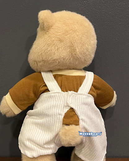Bear Overalls Set in Brown & White (Outfit Only)
